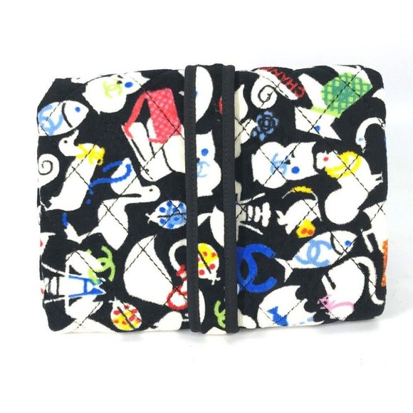 Auth CHANEL Animal pattern Diaper change sheet BABY baby mat Black/Multicolore - Picture 16 of 16